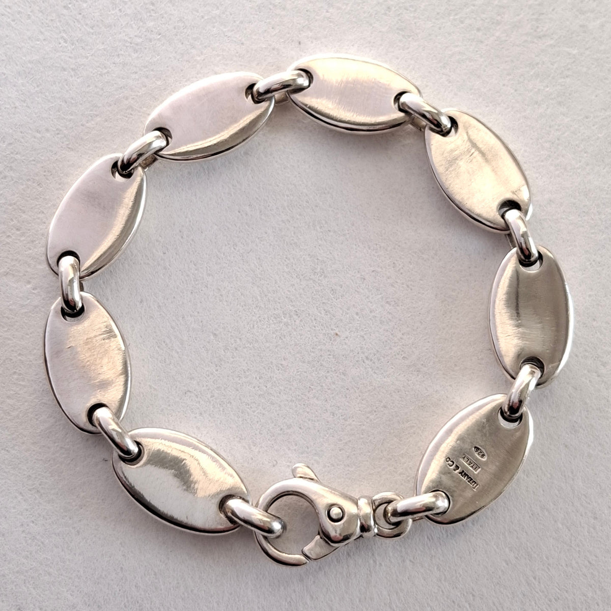 Vintage Tiffany & Co Italy Pebble Link Bracelet in Sterling Silver