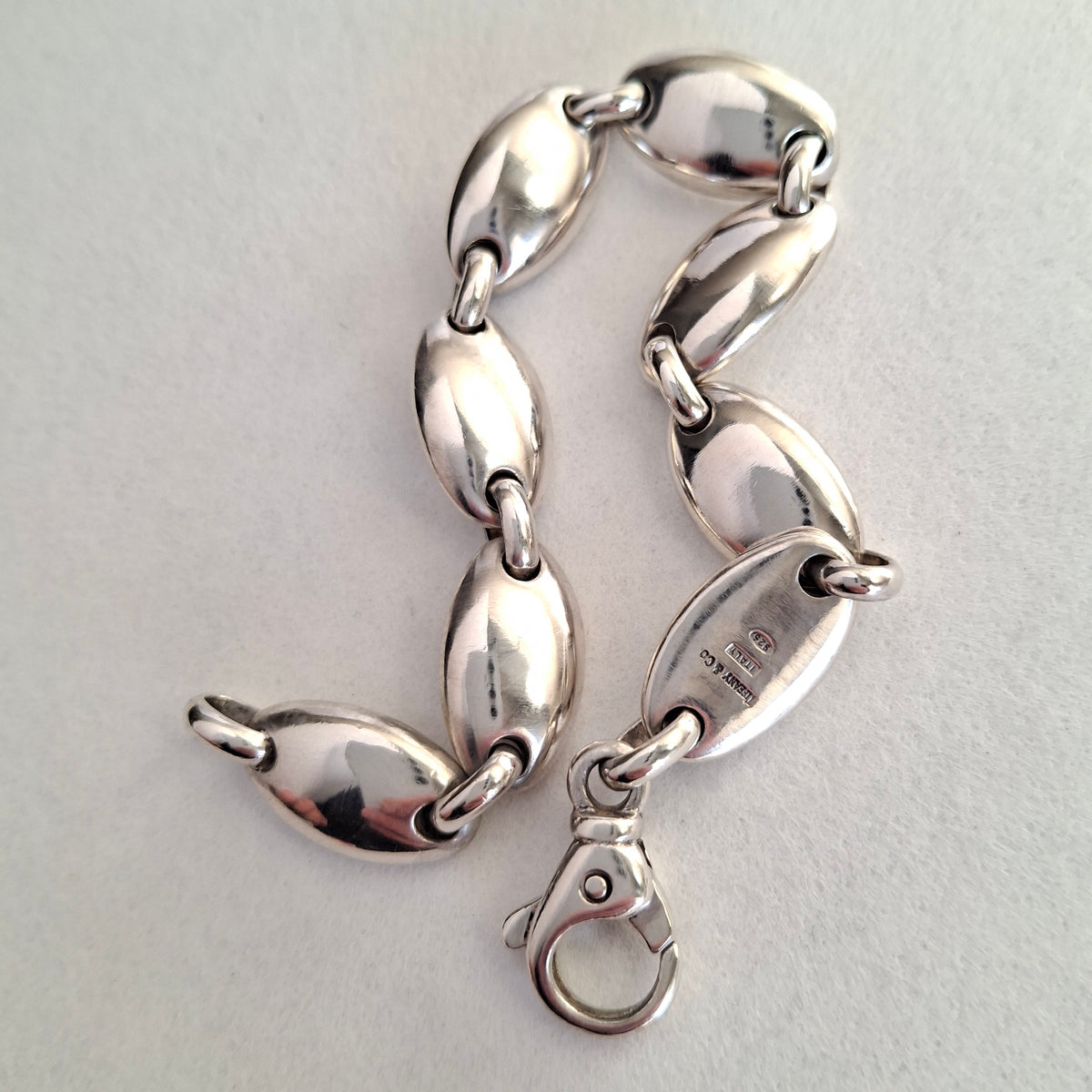 Vintage Tiffany & Co Italy Pebble Link Bracelet in Sterling Silver