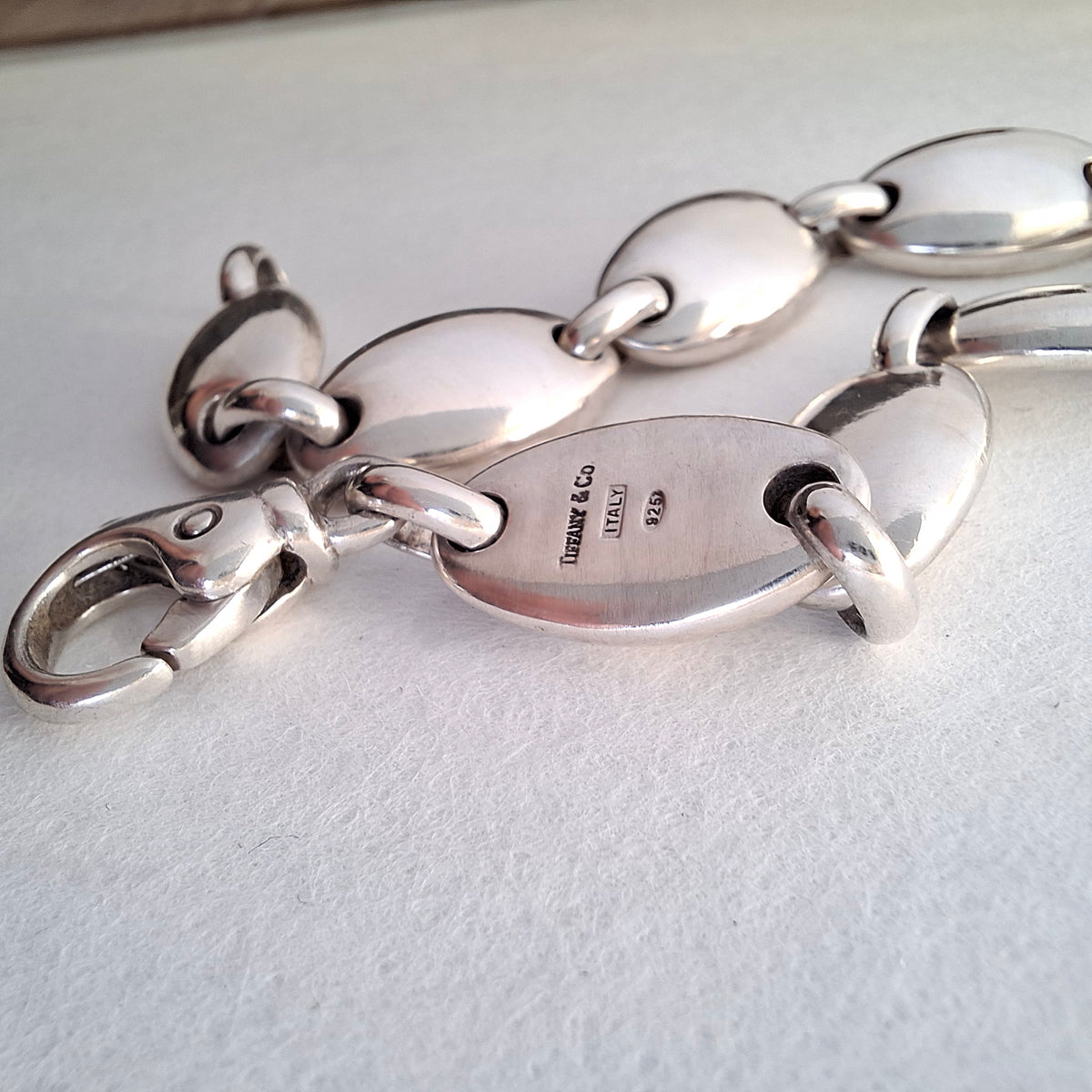 Vintage Tiffany & Co Italy Pebble Link Bracelet in Sterling Silver