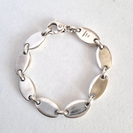Vintage Tiffany & Co Italy Pebble Link Bracelet in Sterling Silver