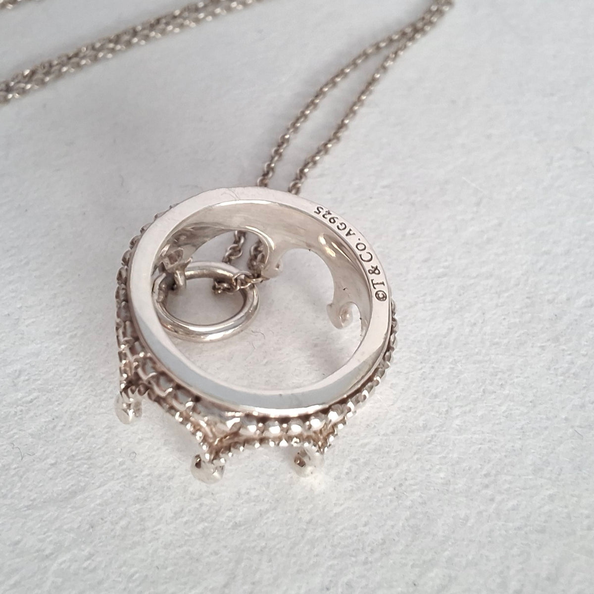 Tiffany & Co Crown Charm Pendant Necklace in Sterling Silver