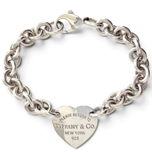 Vintage Return to Tiffany Heart Charm Bracelet in Sterling Silver