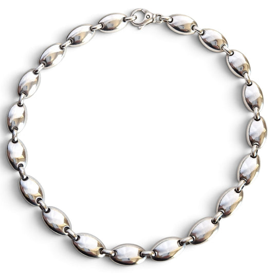 Vintage Tiffany & Co Italy Pebble Link Necklace in Sterling Silver