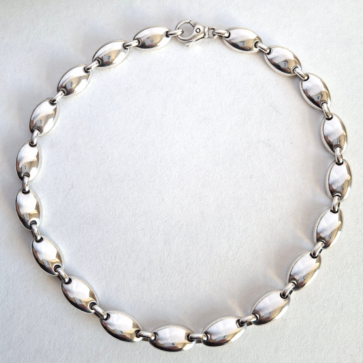 Vintage Tiffany & Co Italy Pebble Link Necklace in Sterling Silver