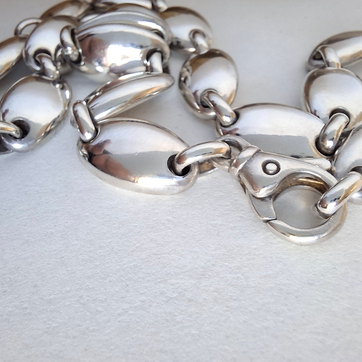 Vintage Tiffany & Co Italy Pebble Link Necklace in Sterling Silver
