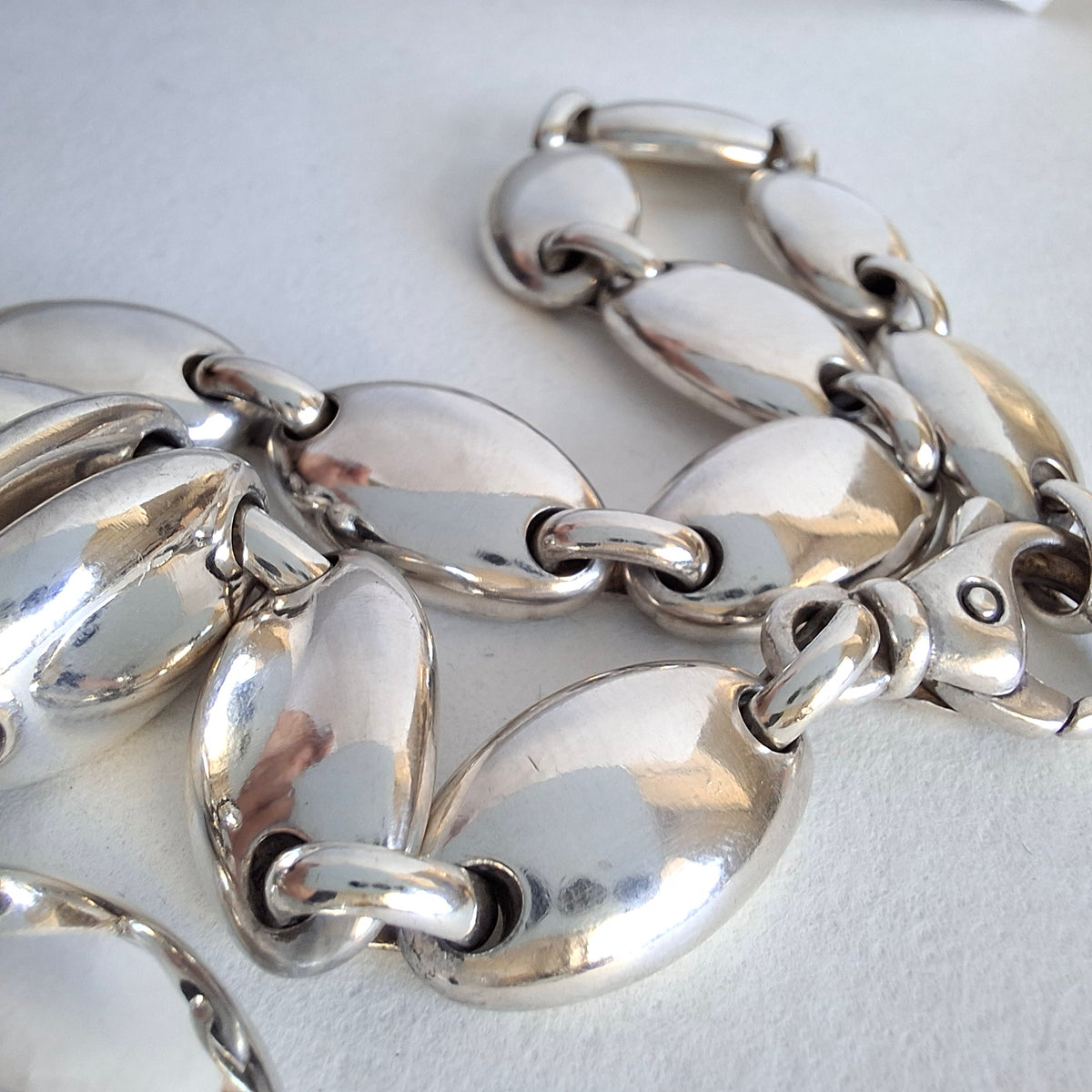 Vintage Tiffany & Co Italy Pebble Link Necklace in Sterling Silver
