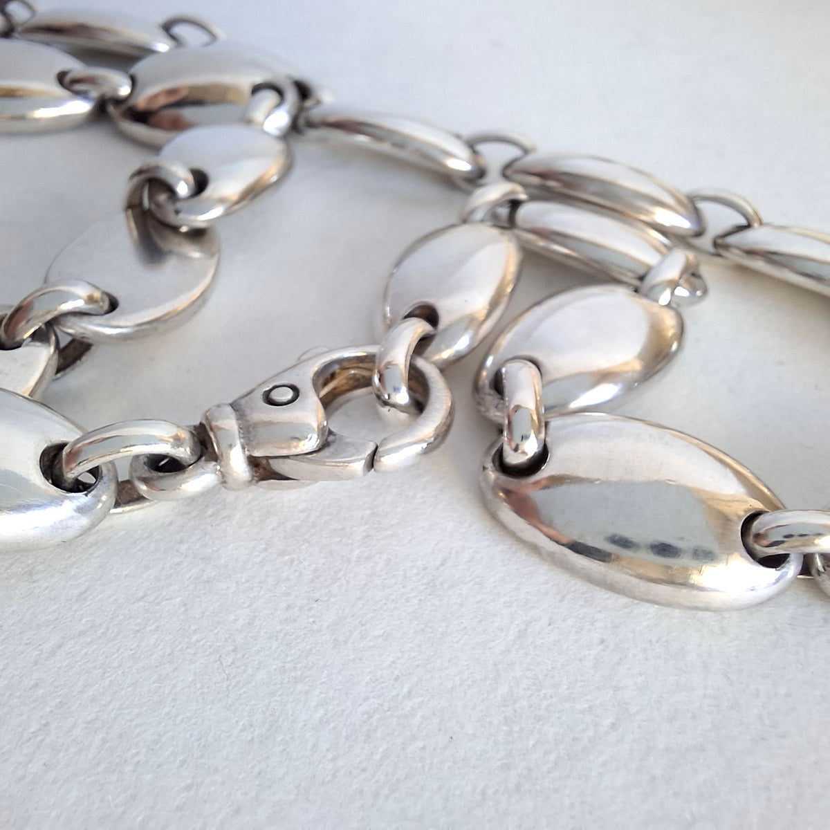 Vintage Tiffany & Co Italy Pebble Link Necklace in Sterling Silver