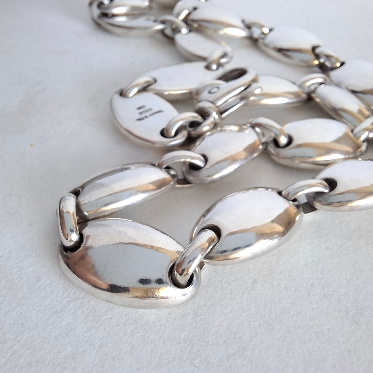 Vintage Tiffany & Co Italy Pebble Link Necklace in Sterling Silver