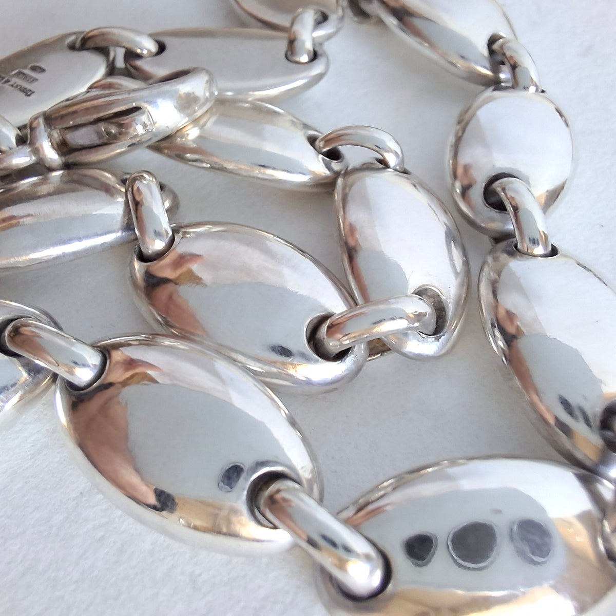 Vintage Tiffany & Co Italy Pebble Link Necklace in Sterling Silver