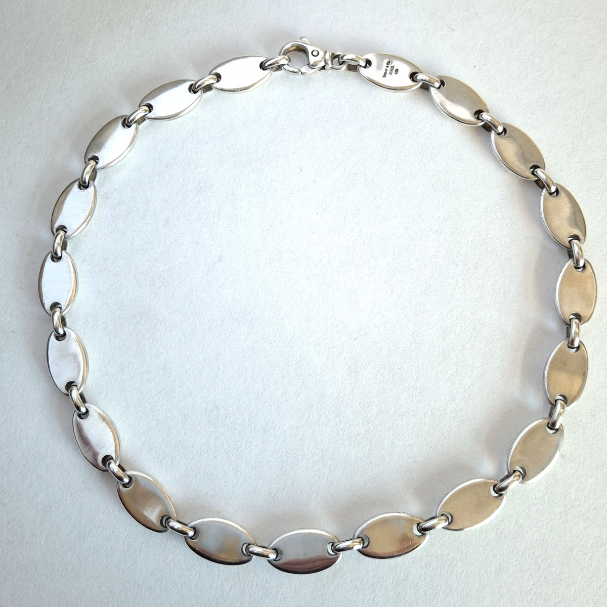 Vintage Tiffany & Co Italy Pebble Link Necklace in Sterling Silver