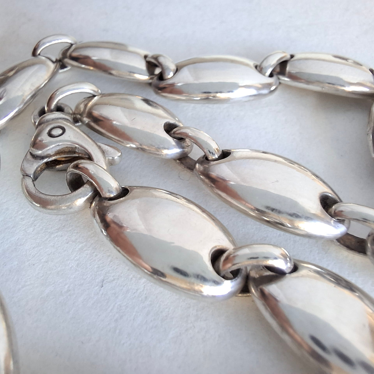 Vintage Tiffany & Co Italy Pebble Link Necklace in Sterling Silver