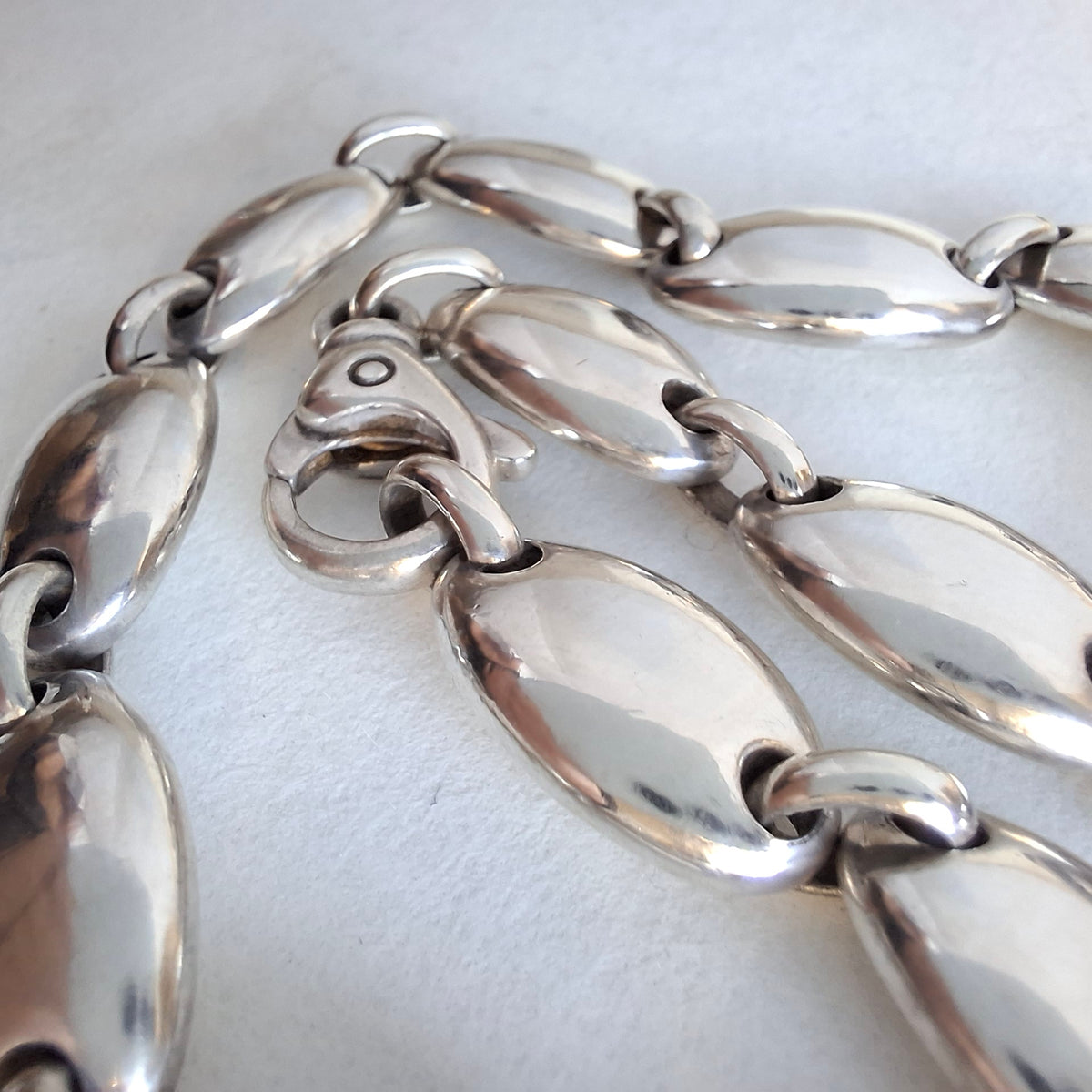 Vintage Tiffany & Co Italy Pebble Link Necklace in Sterling Silver