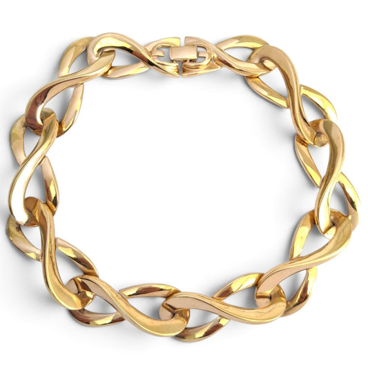 Vintage Givenchy Gold Plated Infinity Link Necklace
