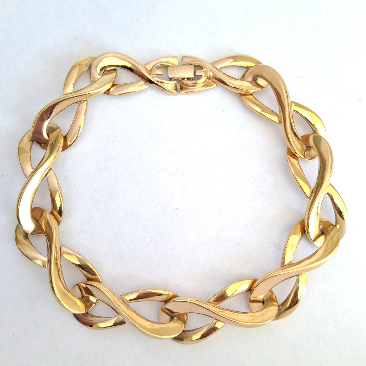 Vintage Givenchy Gold Plated Infinity Link Necklace