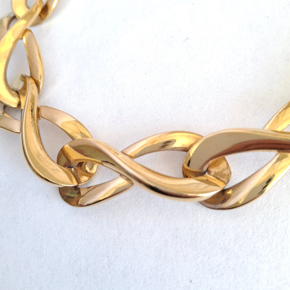 Vintage Givenchy Gold Plated Infinity Link Necklace