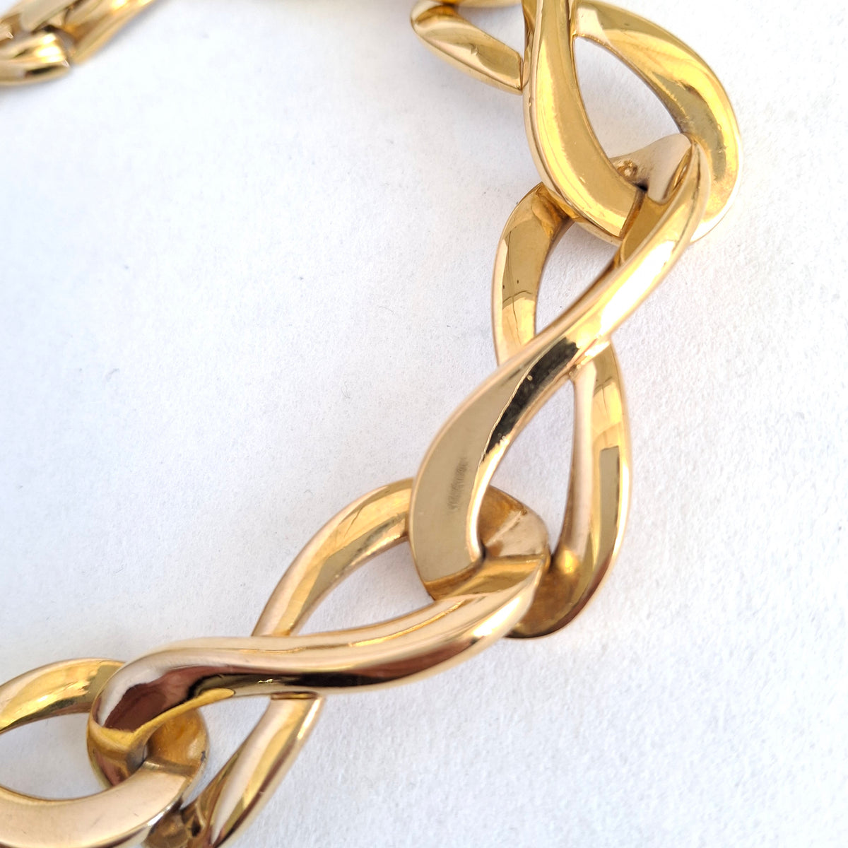 Vintage Givenchy Gold Plated Infinity Link Necklace