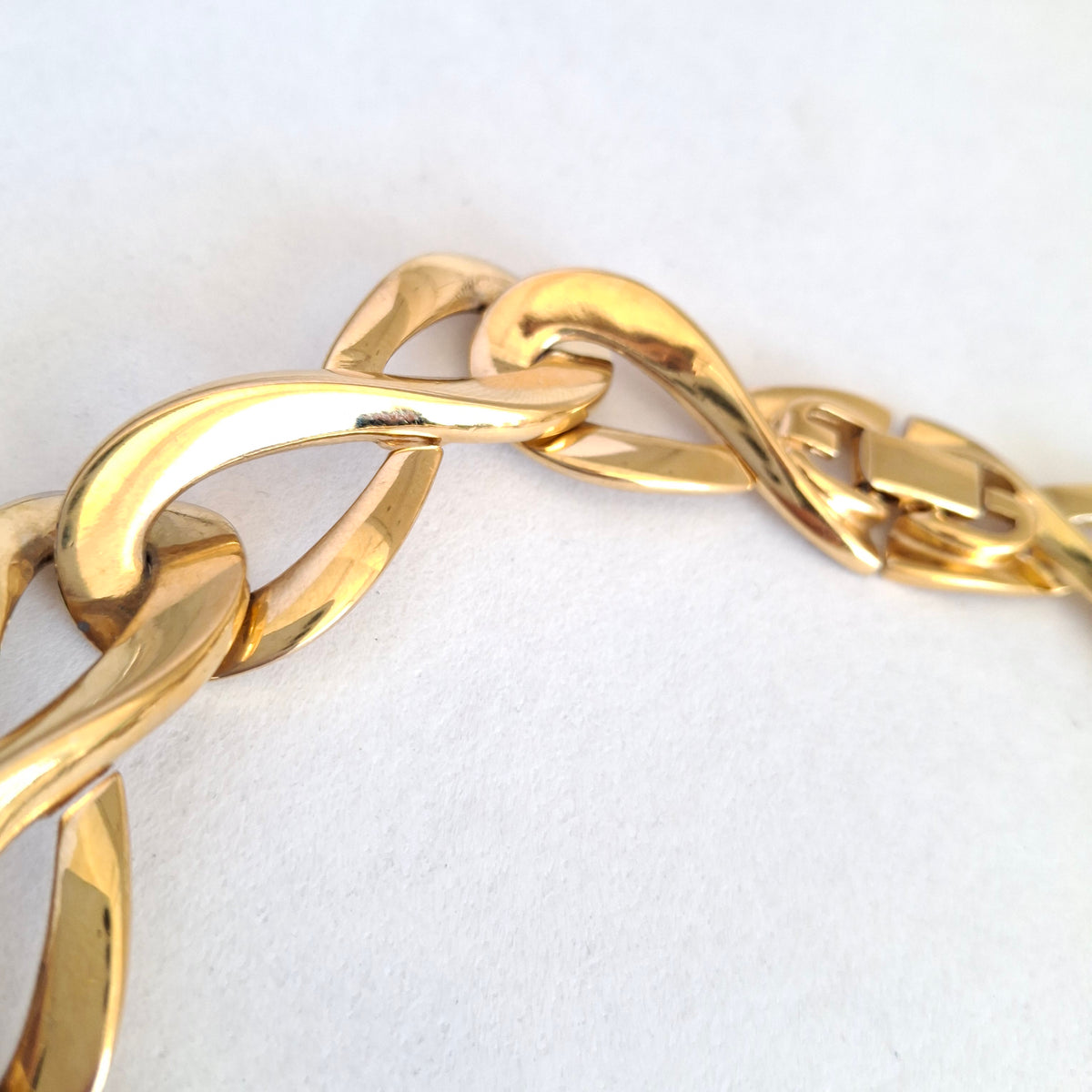 Vintage Givenchy Gold Plated Infinity Link Necklace