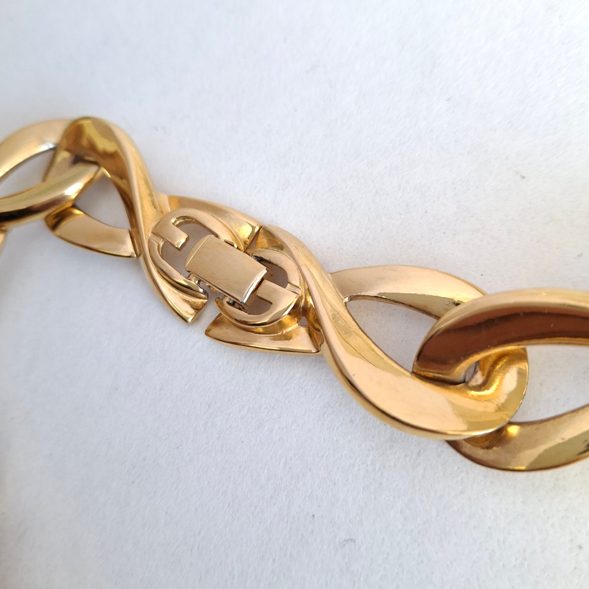 Vintage Givenchy Gold Plated Infinity Link Necklace