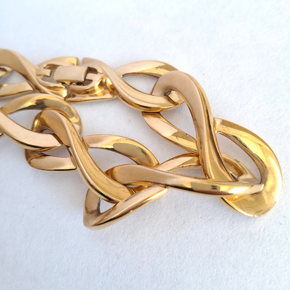 Vintage Givenchy Gold Plated Infinity Link Necklace