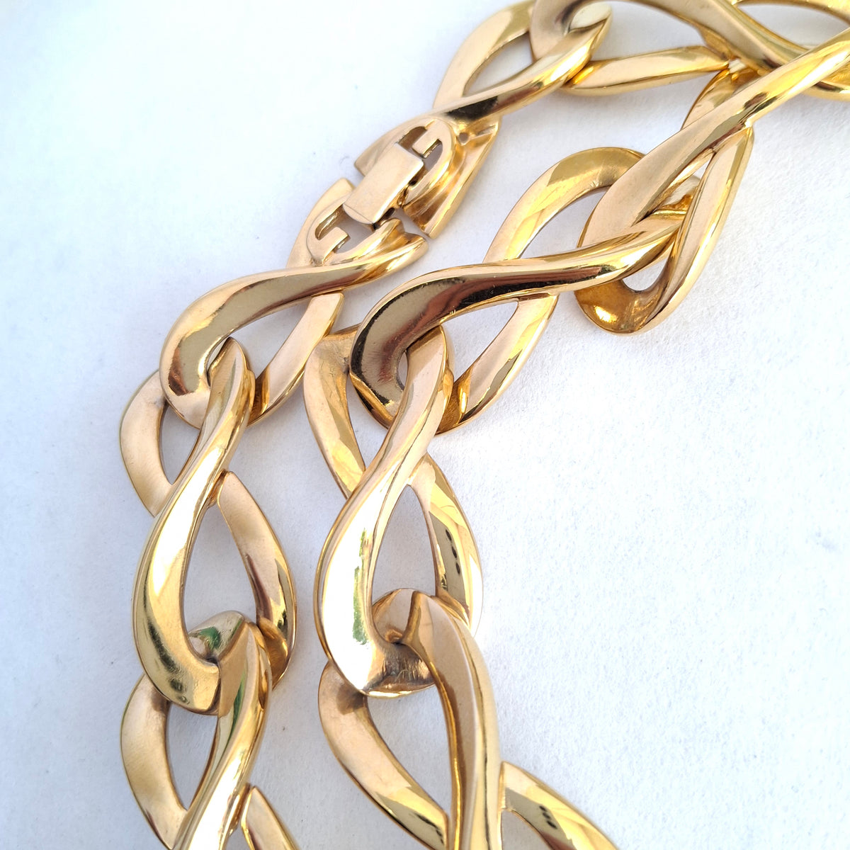 Vintage Givenchy Gold Plated Infinity Link Necklace