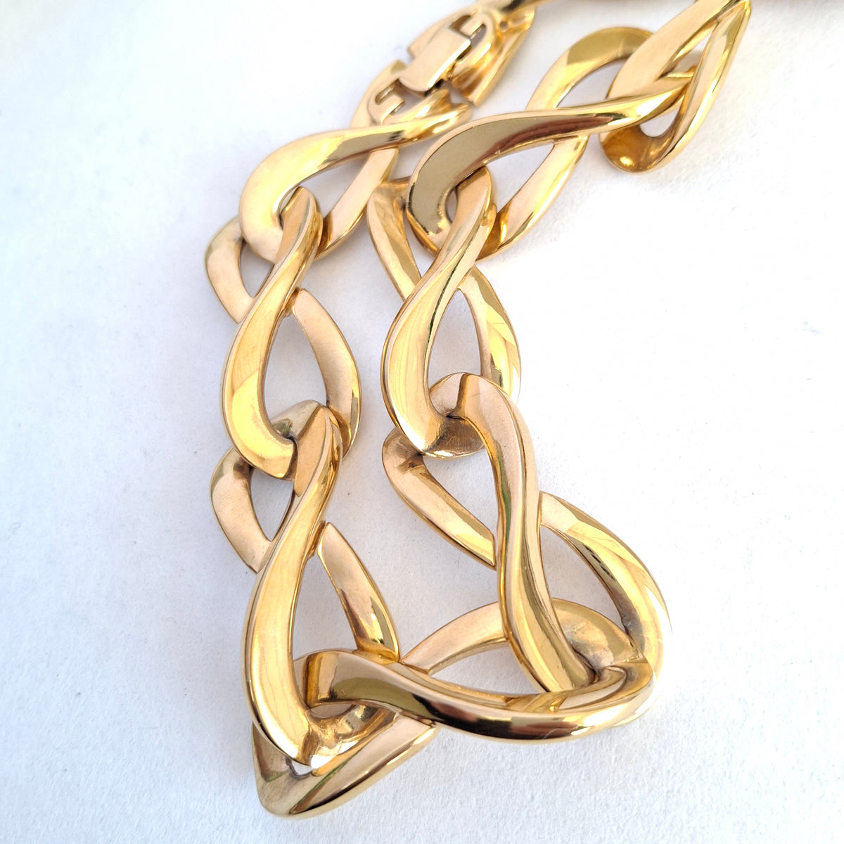 Vintage Givenchy Gold Plated Infinity Link Necklace