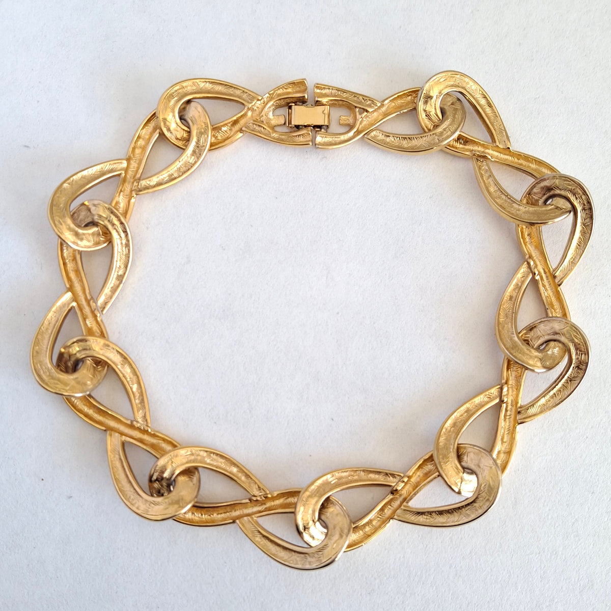 Vintage Givenchy Gold Plated Infinity Link Necklace