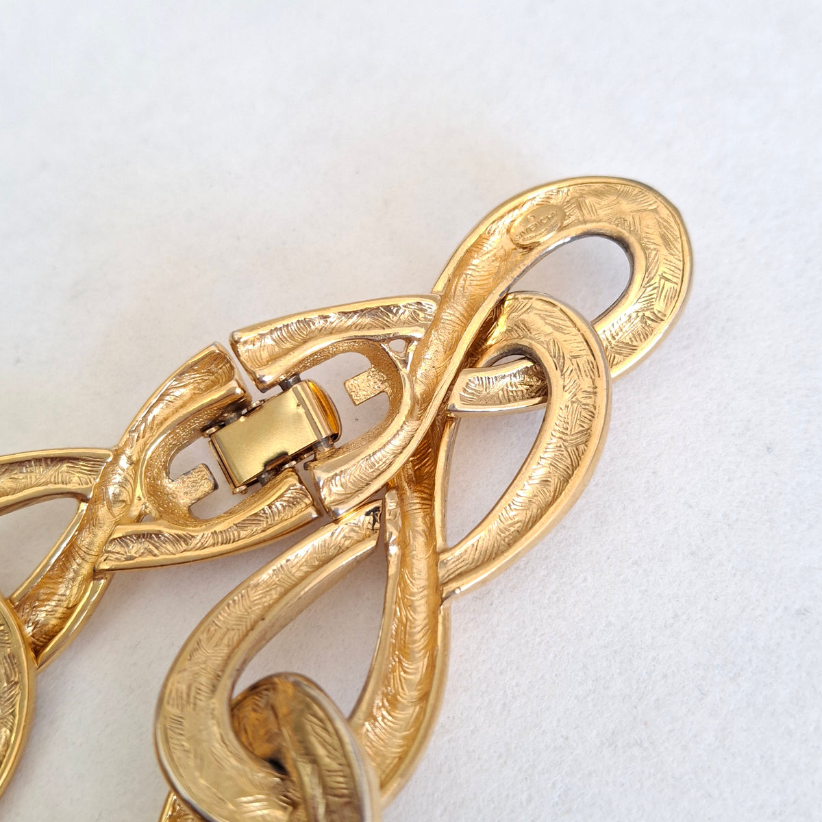 Vintage Givenchy Gold Plated Infinity Link Necklace
