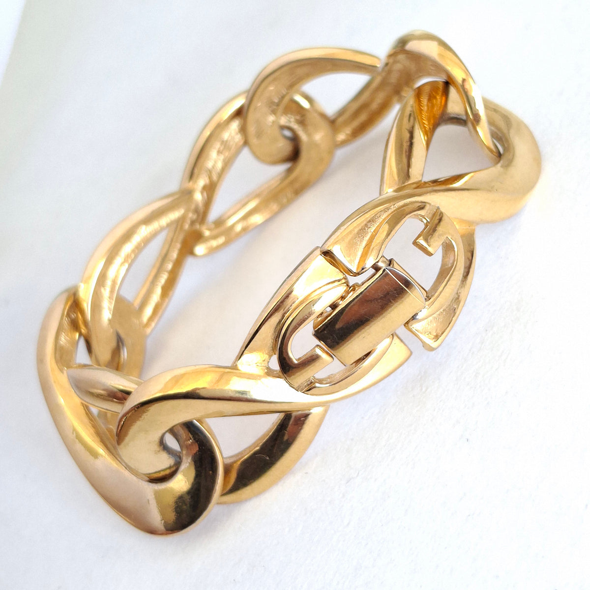 Vintage Givenchy Infinity Link Gold Plated Bracelet
