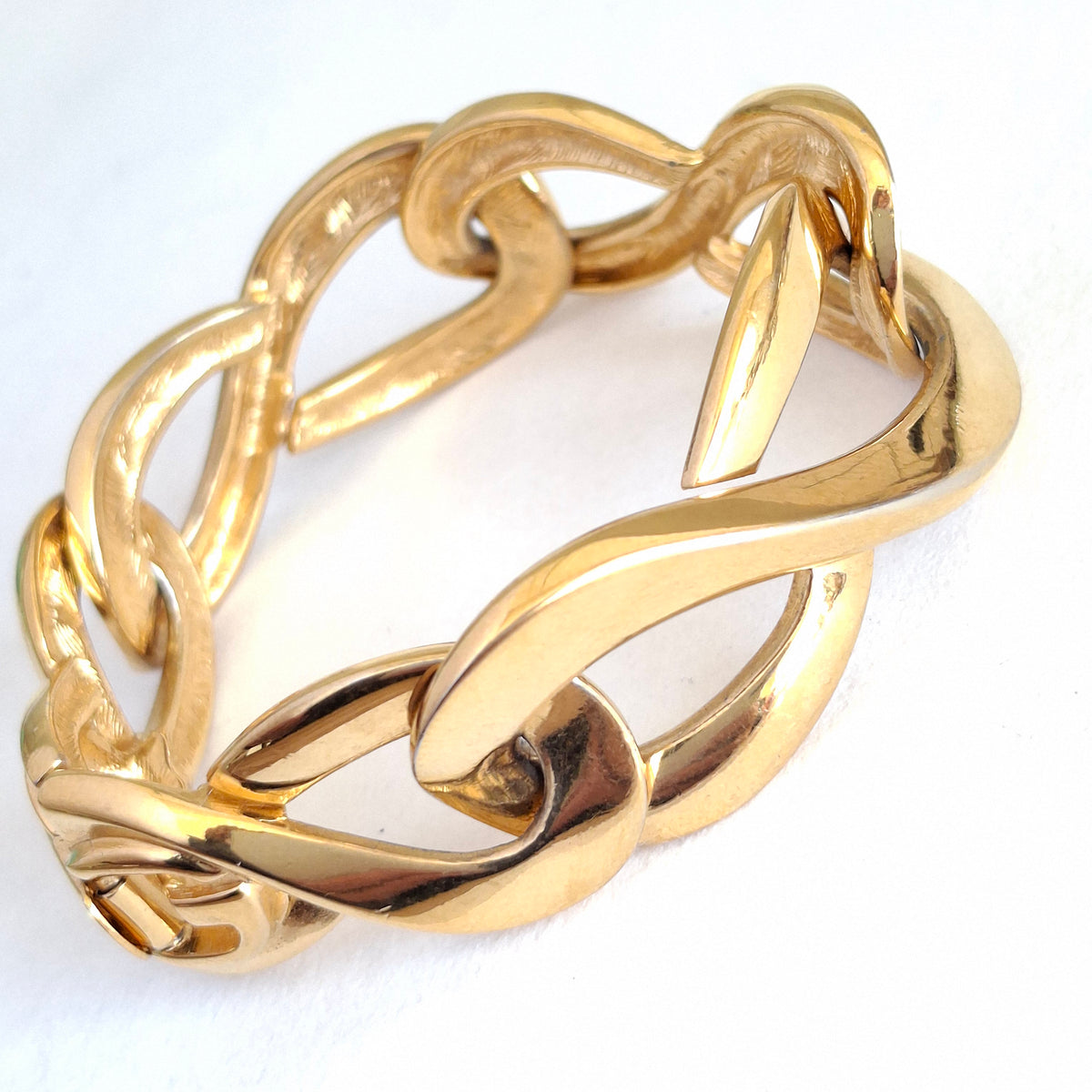 Vintage Givenchy Infinity Link Gold Plated Bracelet