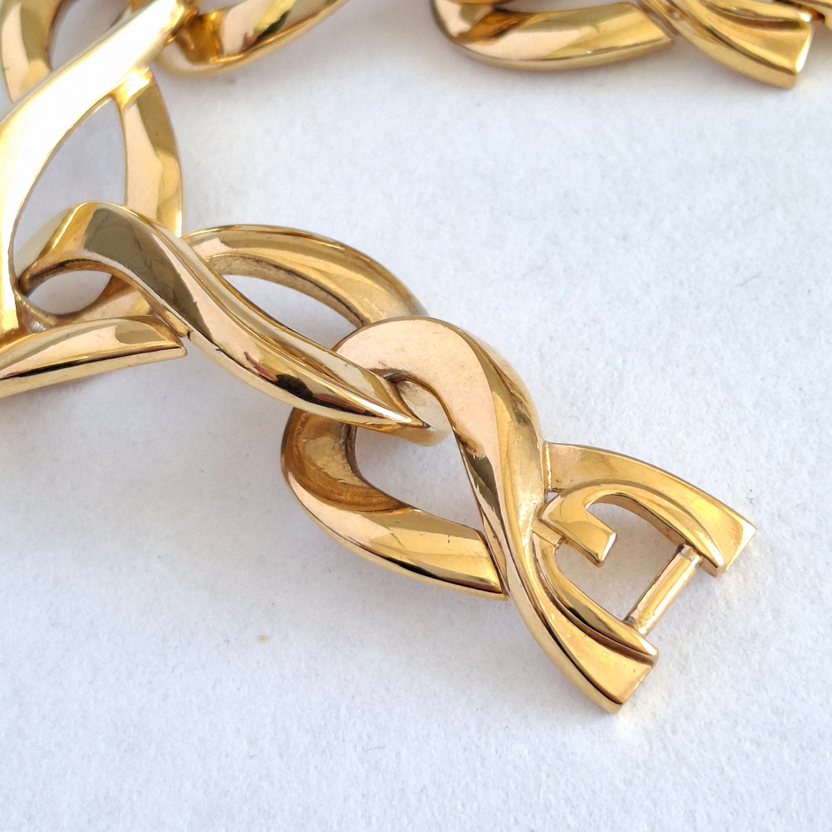 Vintage Givenchy Infinity Link Gold Plated Bracelet
