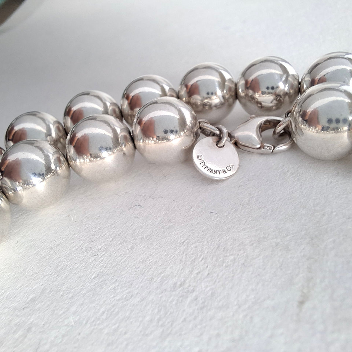Tiffany & Co Opera Length Sterling Silver Ball Necklace