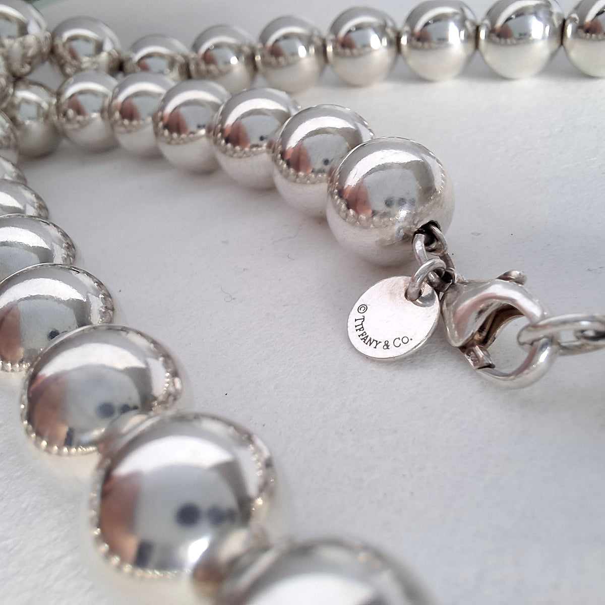 Tiffany & Co Opera Length Sterling Silver Ball Necklace