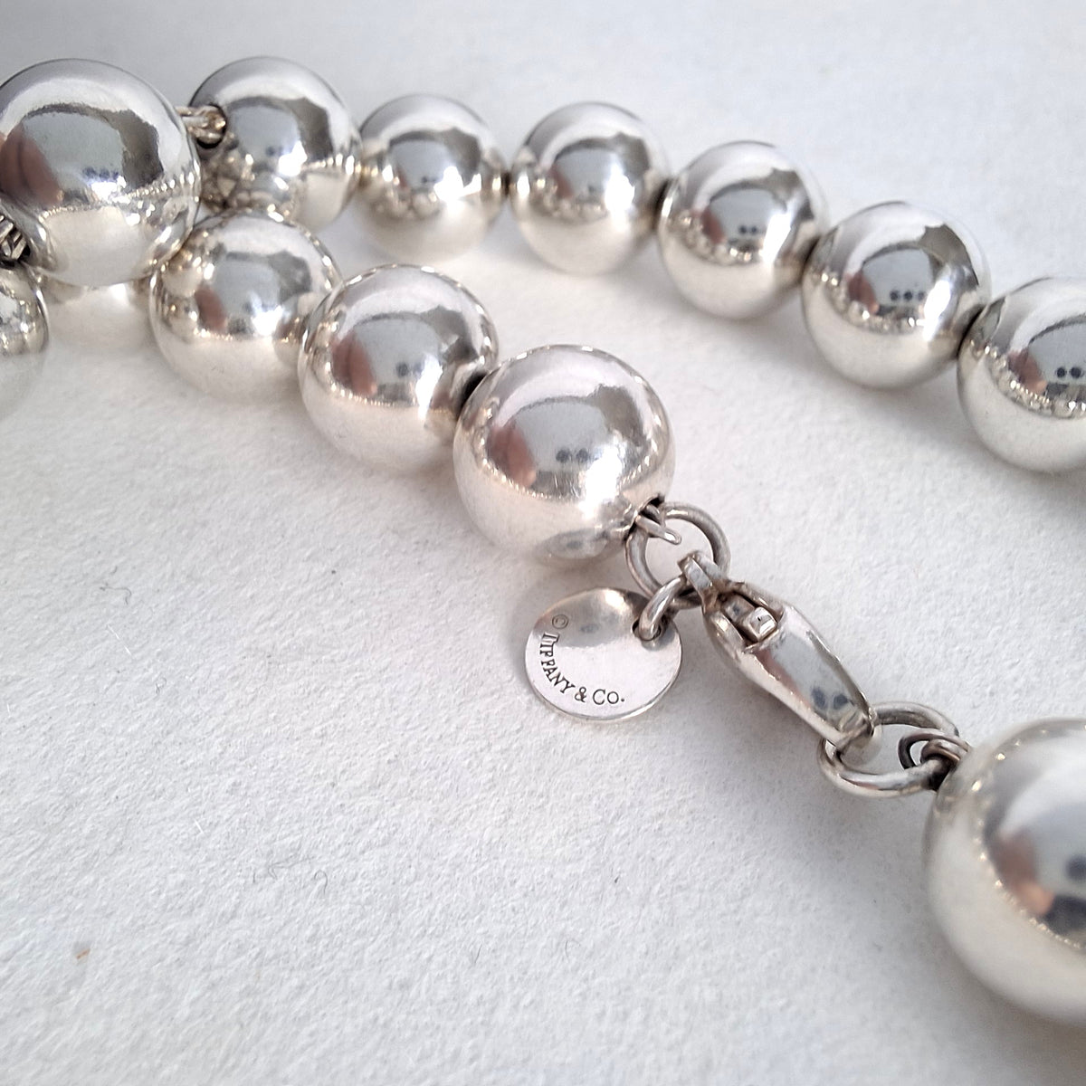 Tiffany & Co Opera Length Sterling Silver Ball Necklace