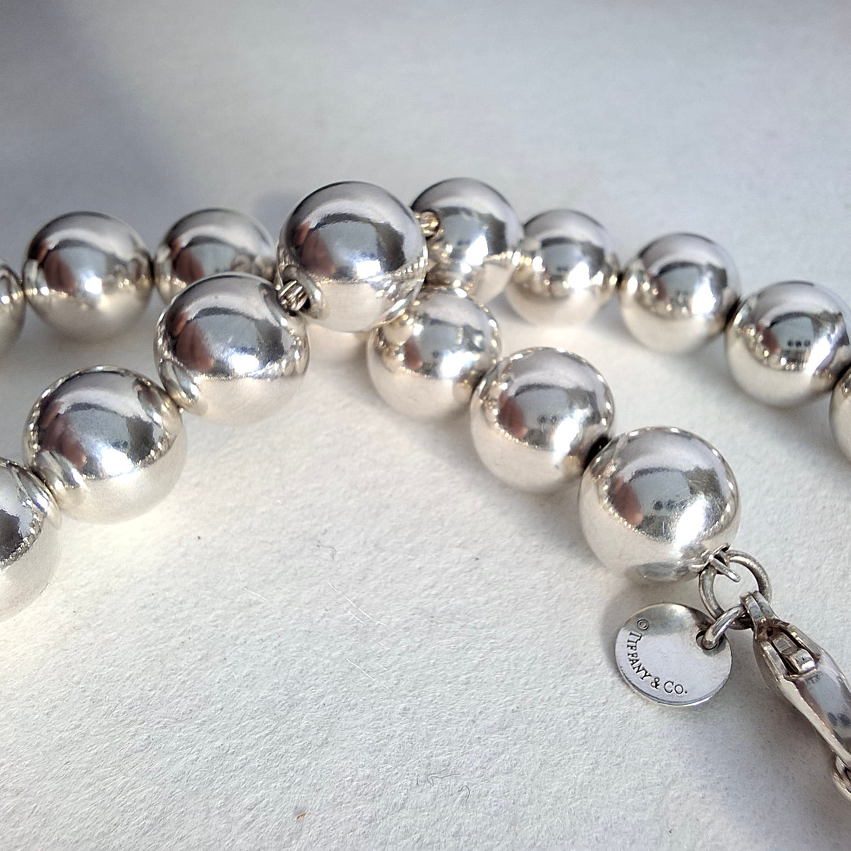 Tiffany & Co Opera Length Sterling Silver Ball Necklace