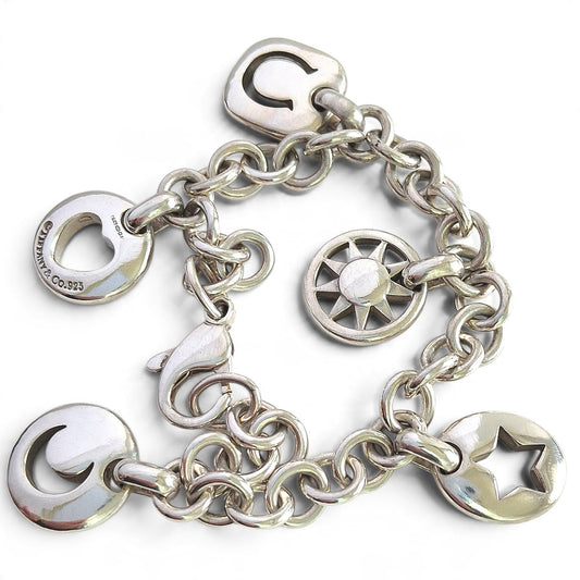 Vintage Tiffany & Co Stencil Charm Bracelet in Hallmarked Sterling Silver