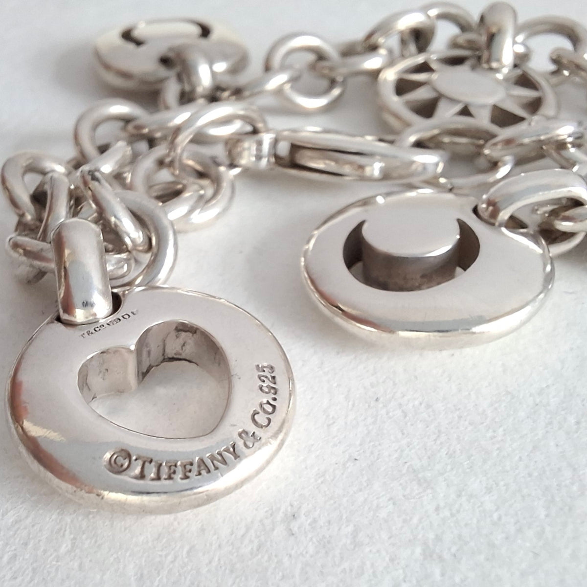 Vintage Tiffany & Co Stencil Charm Bracelet in Hallmarked Sterling Silver