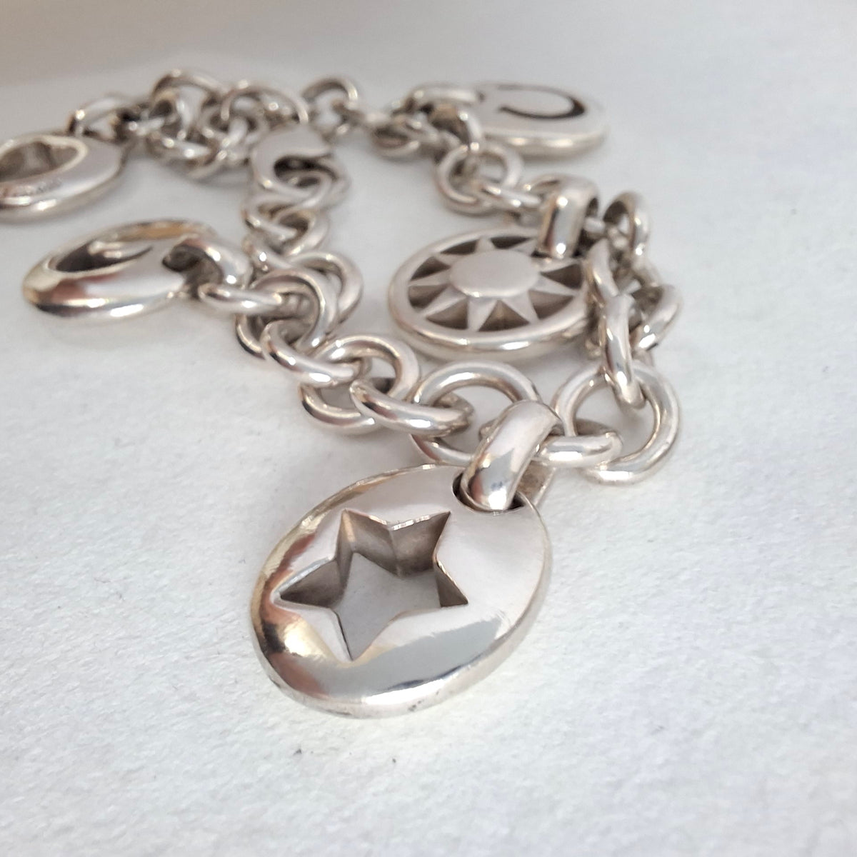 Vintage Tiffany & Co Stencil Charm Bracelet in Hallmarked Sterling Silver