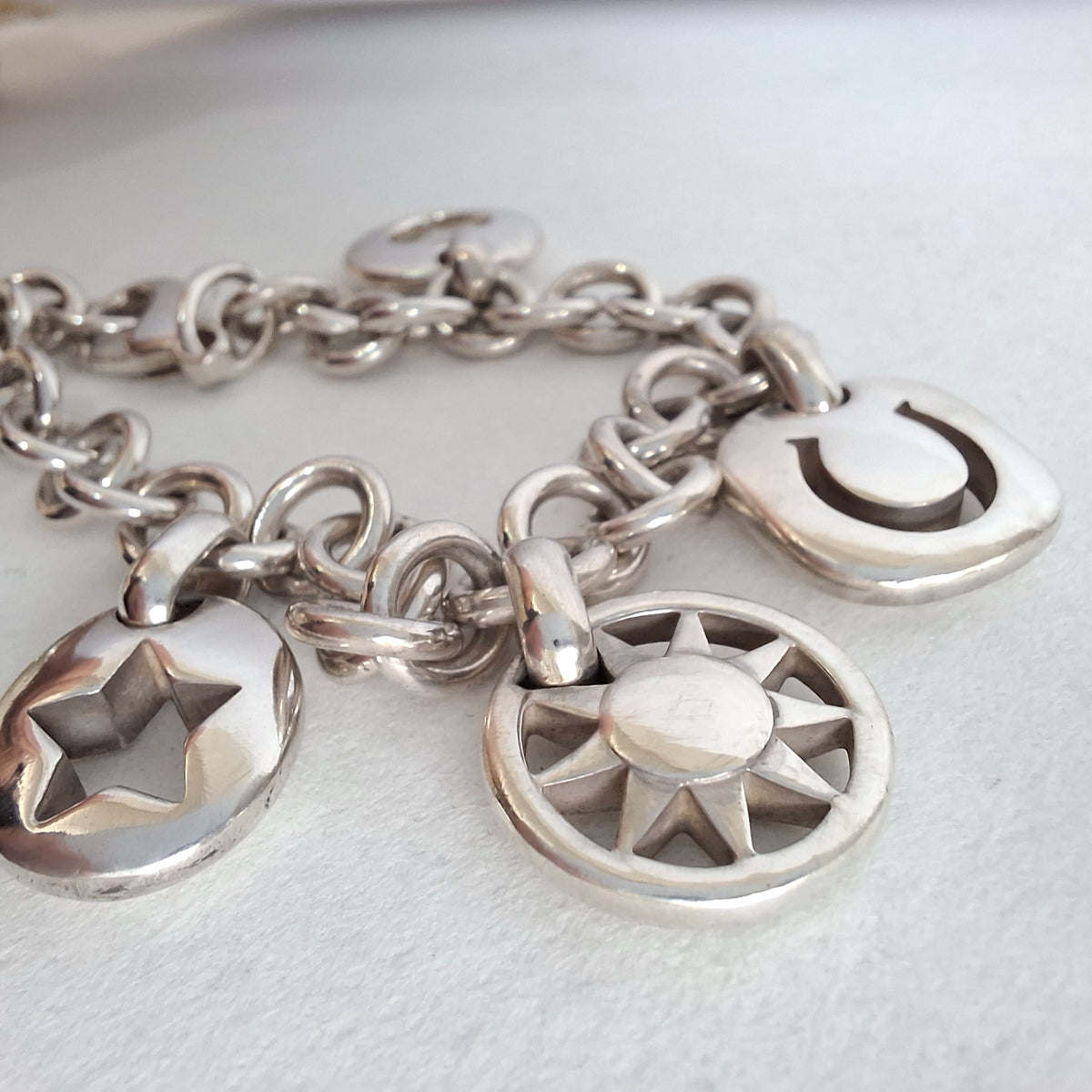 Vintage Tiffany & Co Stencil Charm Bracelet in Hallmarked Sterling Silver