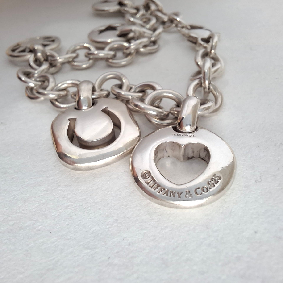Vintage Tiffany & Co Stencil Charm Bracelet in Hallmarked Sterling Silver