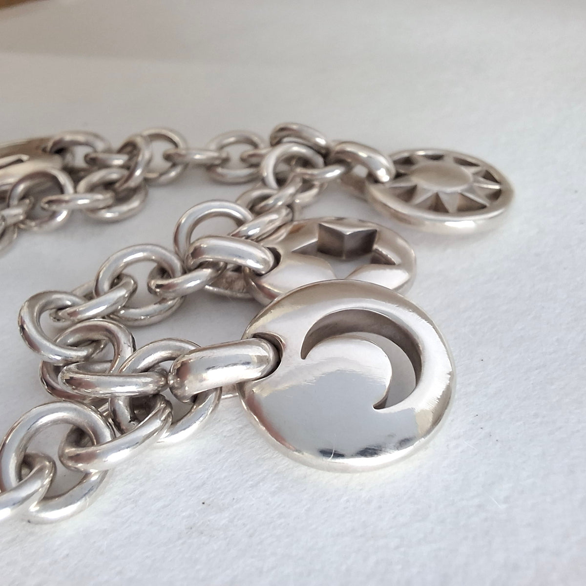 Vintage Tiffany & Co Stencil Charm Bracelet in Hallmarked Sterling Silver