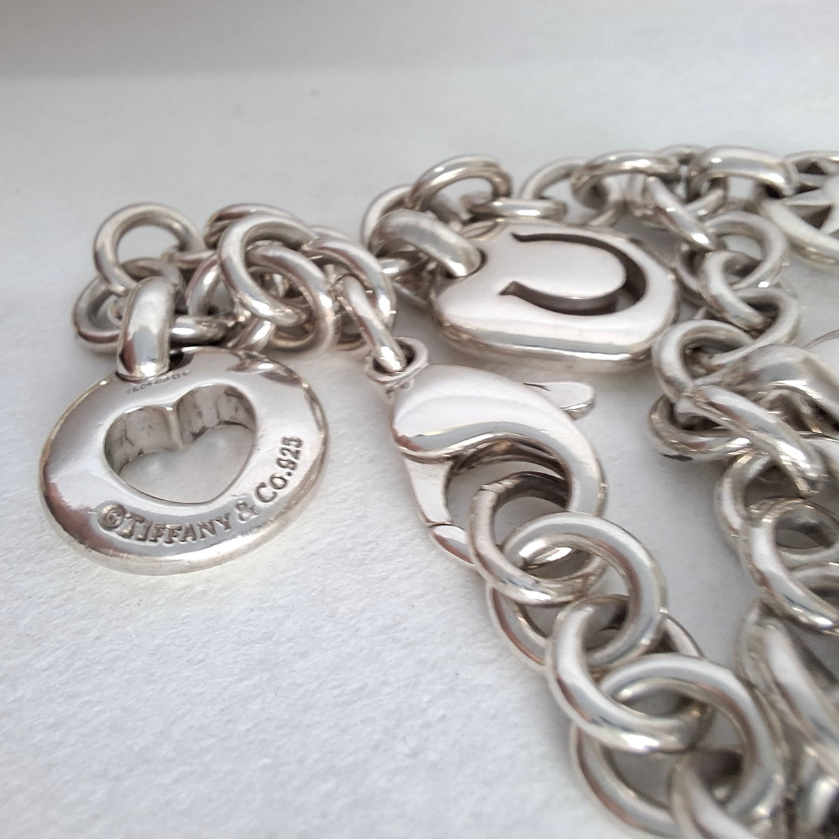 Vintage Tiffany & Co Stencil Charm Bracelet in Hallmarked Sterling Silver