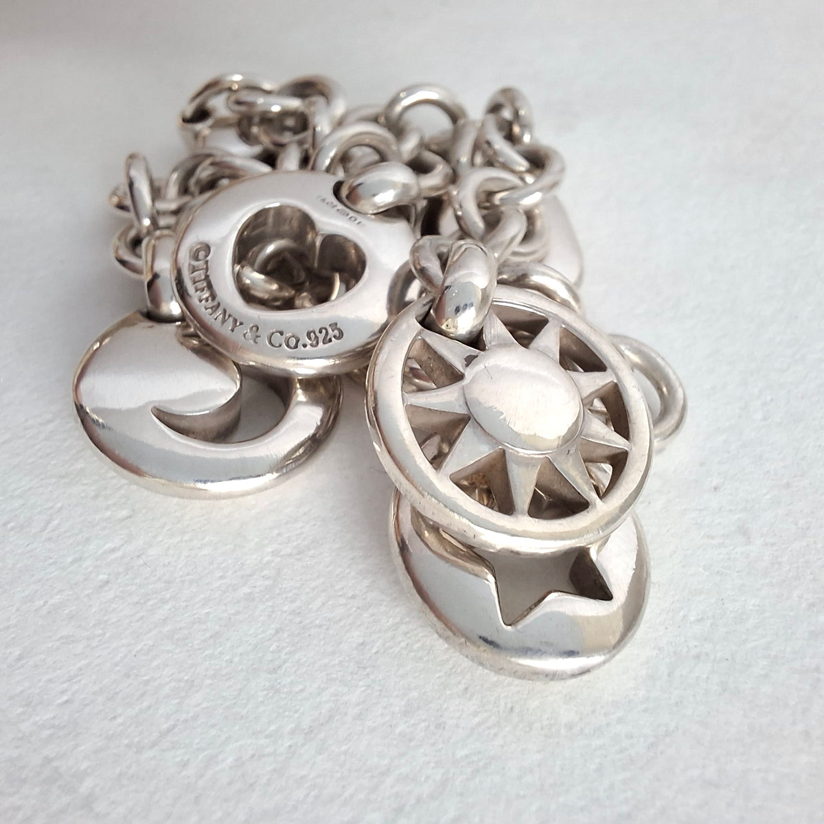 Vintage Tiffany & Co Stencil Charm Bracelet in Hallmarked Sterling Silver