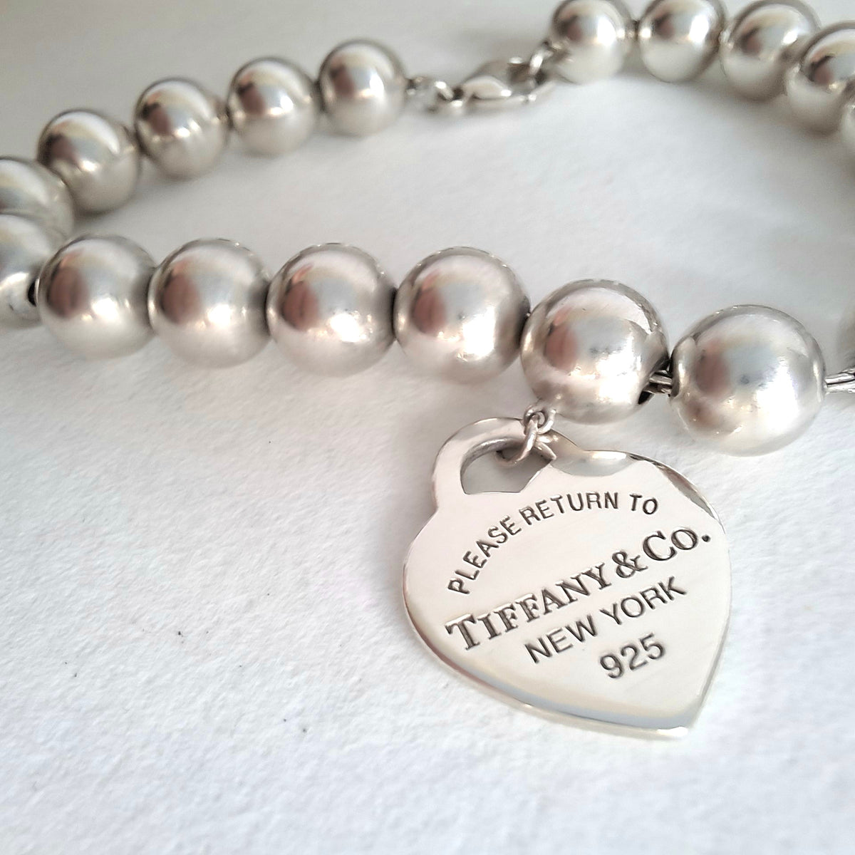 Return to Tiffany & Co 8mm Ball Bracelet in Hallmarked Sterling Silver