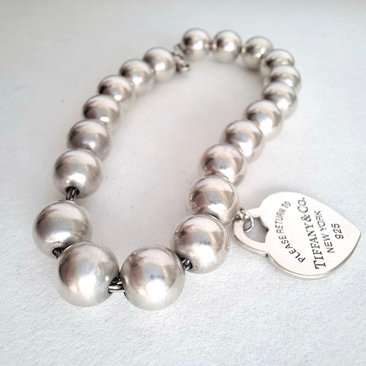 Return to Tiffany & Co 8mm Ball Bracelet in Hallmarked Sterling Silver