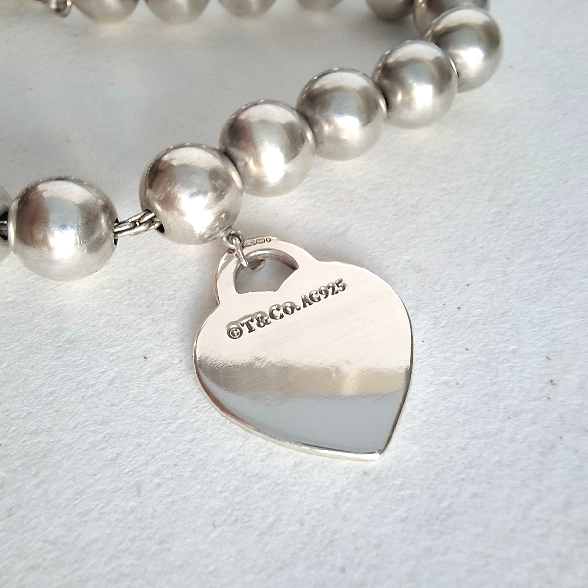 Return to Tiffany & Co 8mm Ball Bracelet in Hallmarked Sterling Silver