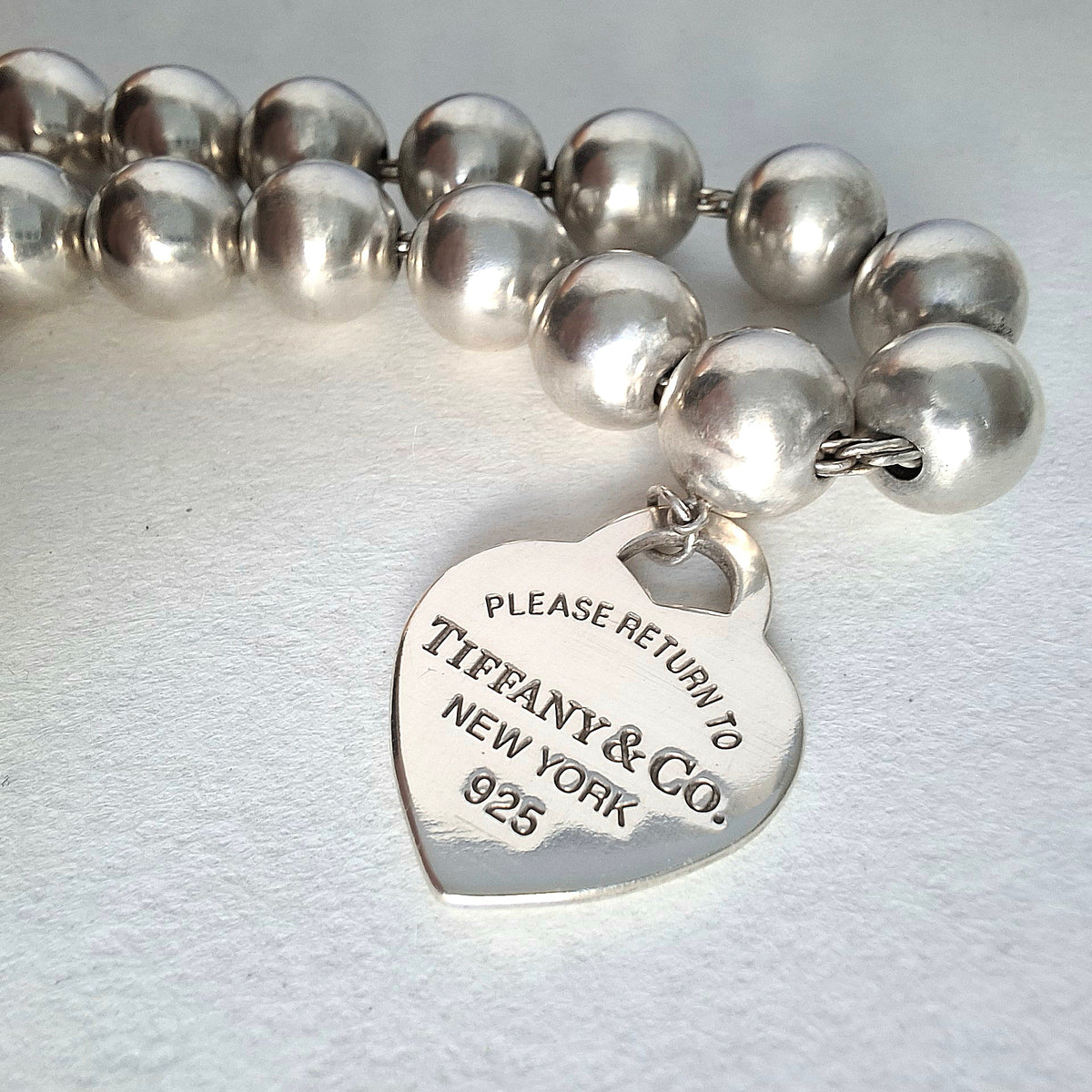 Return to Tiffany & Co 8mm Ball Bracelet in Hallmarked Sterling Silver