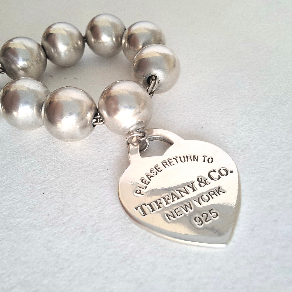 Return to Tiffany & Co 8mm Ball Bracelet in Hallmarked Sterling Silver