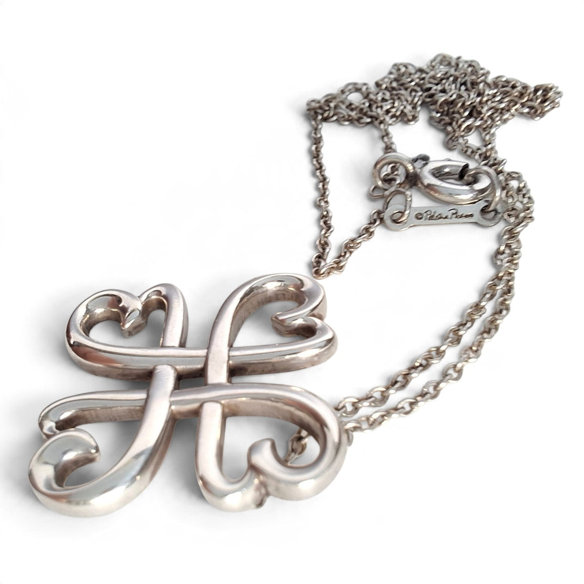 Vintage Tiffany & Co Paloma Picasso Design Loving Hearts Pendant Necklace in Sterling Silver