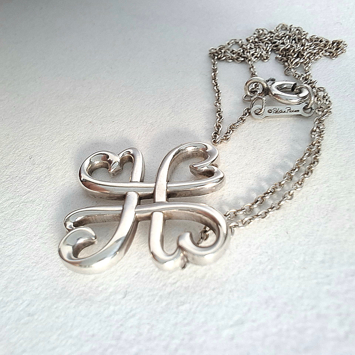 Vintage Tiffany & Co Paloma Picasso Design Loving Hearts Pendant Necklace in Sterling Silver