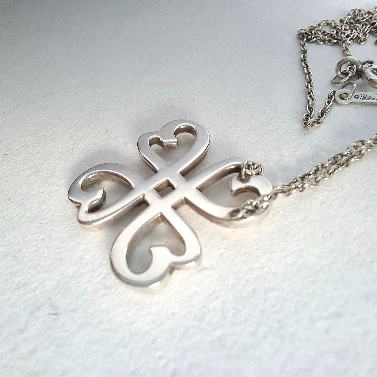Vintage Tiffany & Co Paloma Picasso Design Loving Hearts Pendant Necklace in Sterling Silver